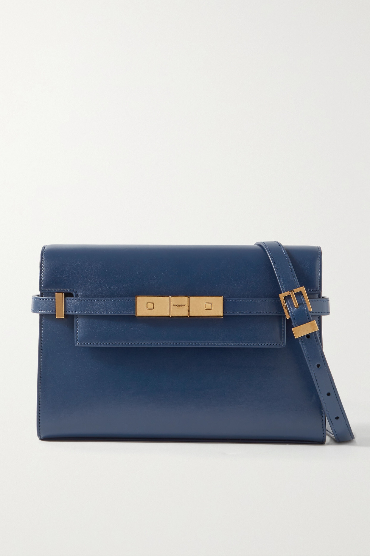 SAINT LAURENT - Manhattan Small Leather Shoulder Bag - Blue