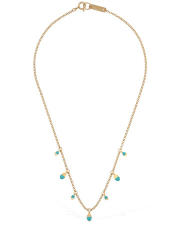 ISABEL MARANT Bicolor New Leaves Short Necklace in gold / green
