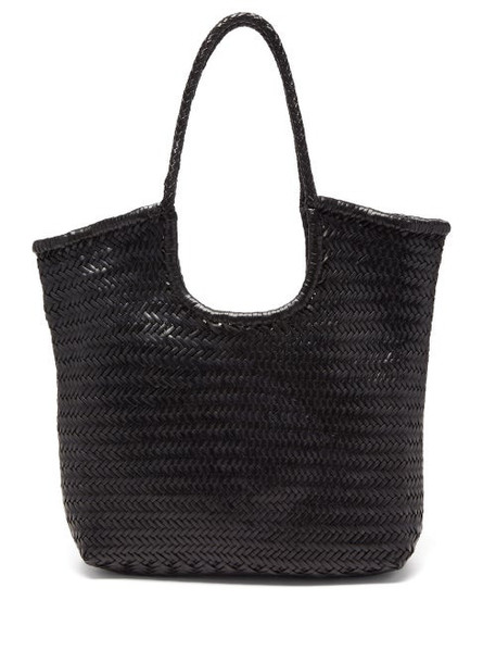 Dragon Diffusion - Triple Jump Woven-leather Basket Bag - Womens - Black