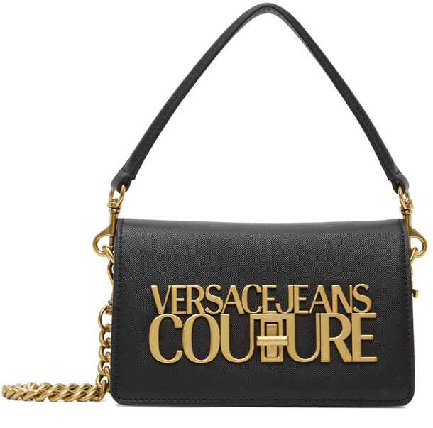 Versace Jeans Couture Black Small Logo Lock Bag