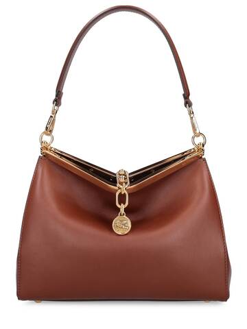 ETRO Medium Vela Leather Shoulder Bag in brown