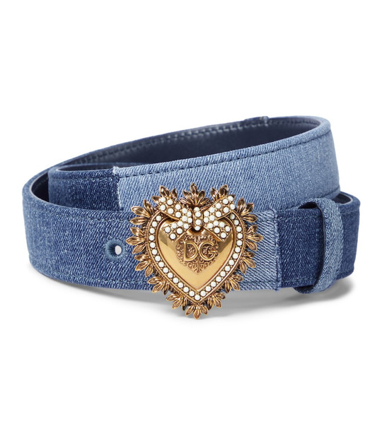 Dolce & Gabbana Devotion denim belt in blue