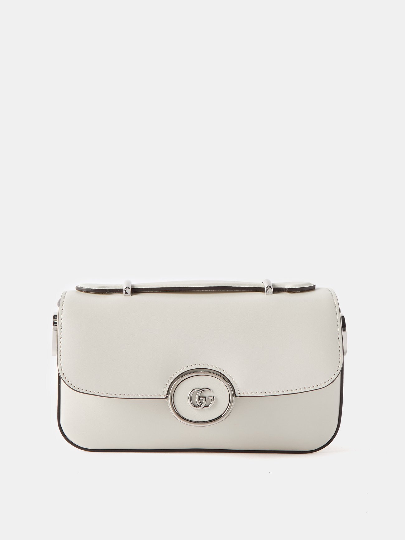 Gucci - Petite Gg Mini Leather Shoulder Bag - Womens - White