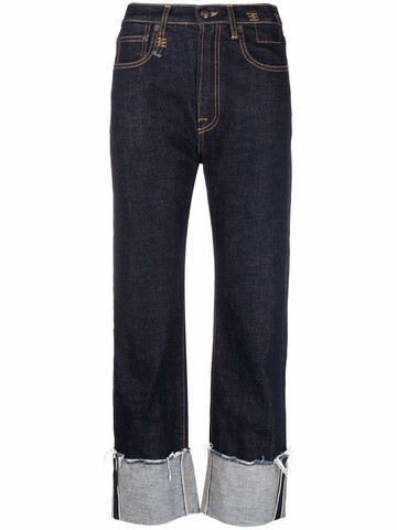 r13 distressed turn-up jeans - blue
