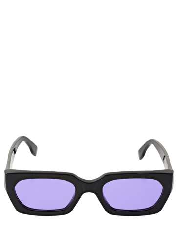 RETROSUPERFUTURE Teddy Squared Acetate Sunglasses in black / purple