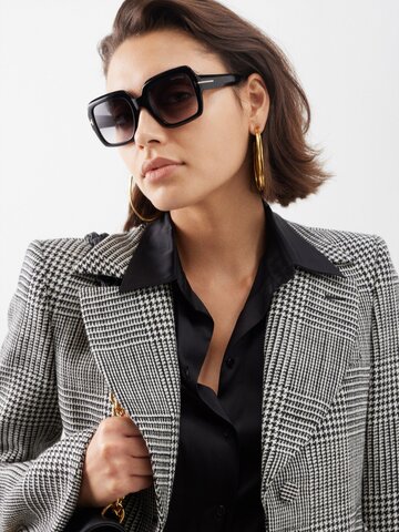 tom ford eyewear - kaya oversized square acetate sunglasses - womens - black
