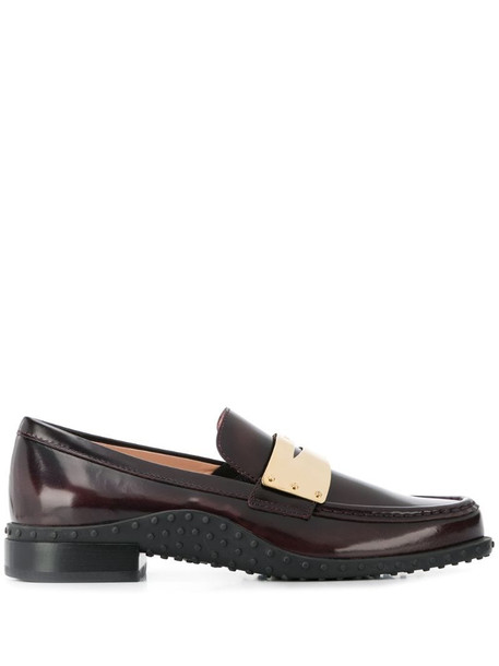 Tod's leather loafers in red