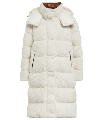 Moncler Hainardia faux fur down coat in white