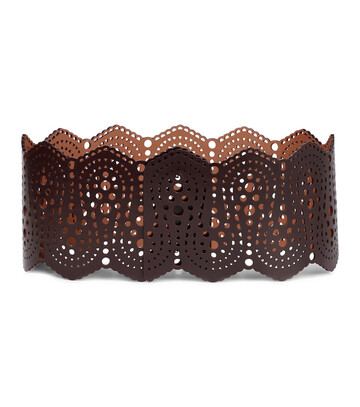 alaã¯a leather corset belt in brown