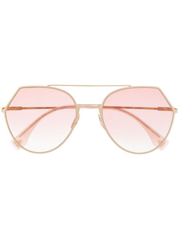 Fendi Eyewear aviator sunglasses in gold