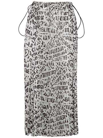 BALENCIAGA Tube Pleated Drawstring Skirt in grey