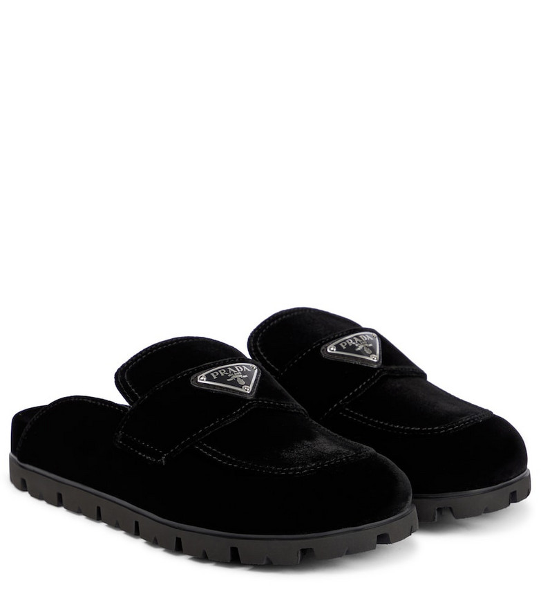 Prada Logo slippers in black