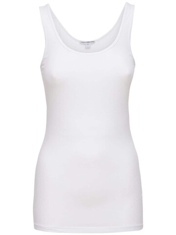 JAMES PERSE Supima Cotton & Lyocell Tank Top in white