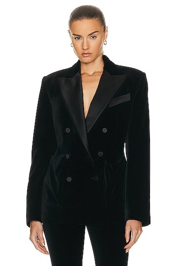 tom ford velvet tuxedo relaxed fit jacket in black