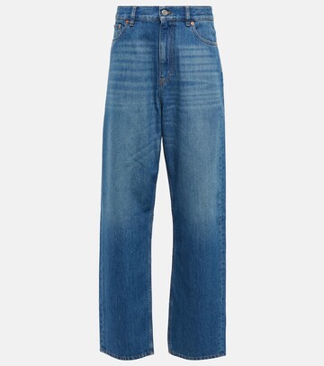 valentino low-rise straight jeans in blue
