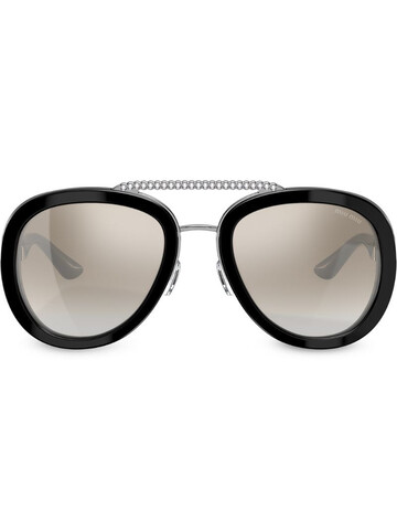 Miu Miu Eyewear embellished aviator sunglasses in black