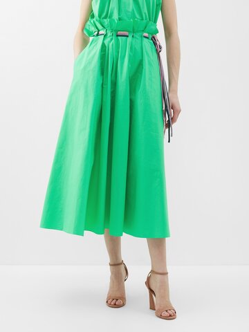 roksanda - manisha ruffle-trim cotton midi dress - womens - green