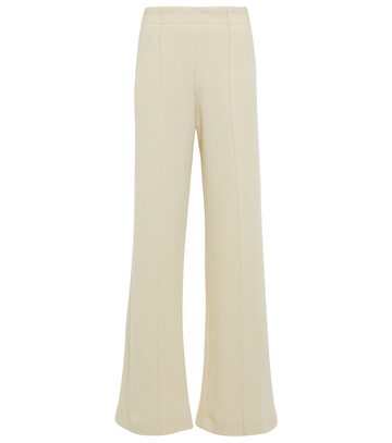 Chloé High-rise wide-leg wool pants in white