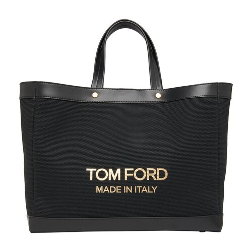 Tom Ford Shopper bag with logo in black / gold