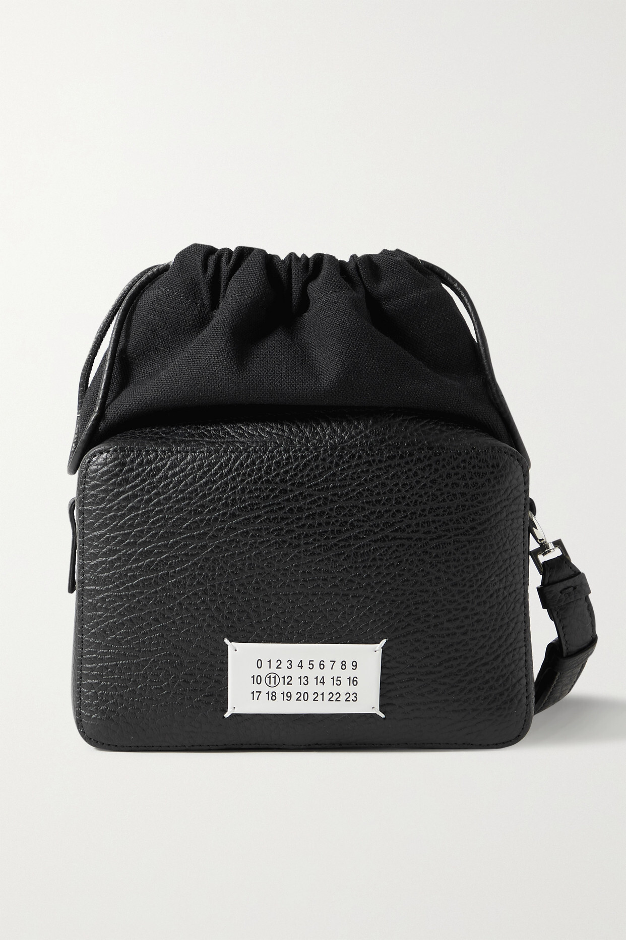 Maison Margiela - 5ac Mini Cotton-blend Canvas Trimmed Textured-leather Camera Bag - Black