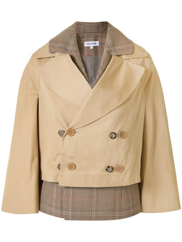 Dice Kayek layered double-breasted jacket in neutrals
