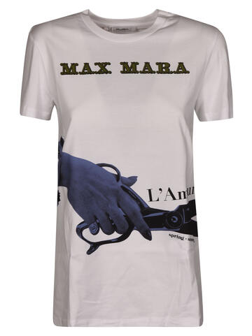 Max Mara Veggia T-shirt in azure / white