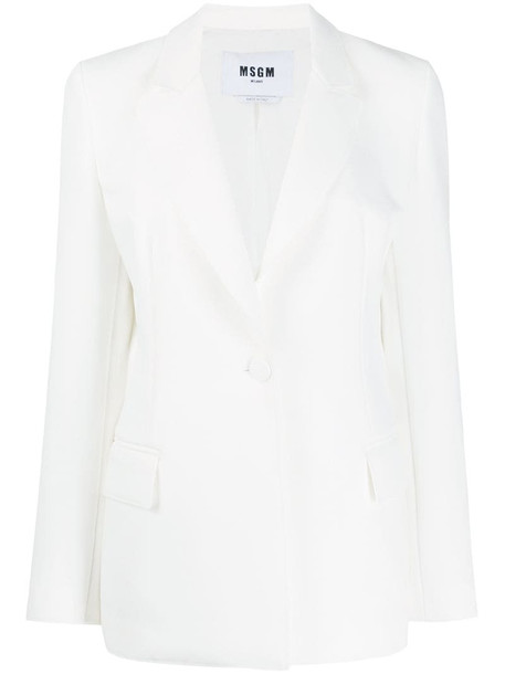 MSGM single breasted blazer in white