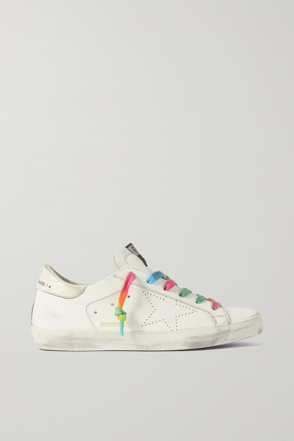 Golden Goose - Superstar Perforated Distressed Leather Sneakers - White
