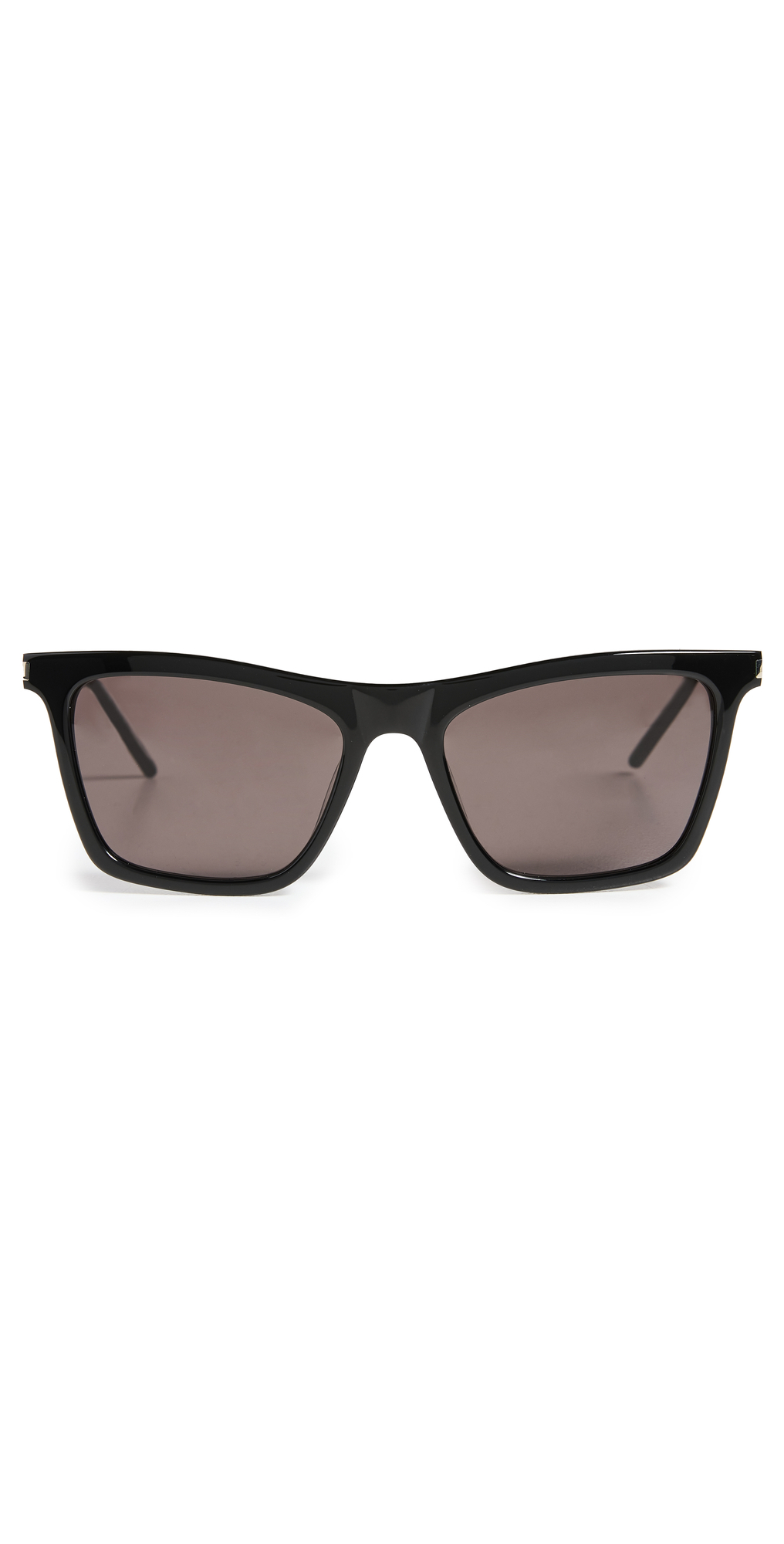 Saint Laurent Classic Combination Corner Angle Rectangular Sunglasses in black / silver