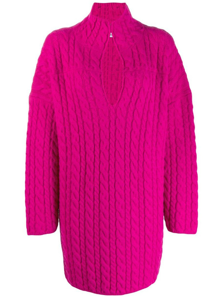 Balenciaga oversized cable-knit jumper in pink