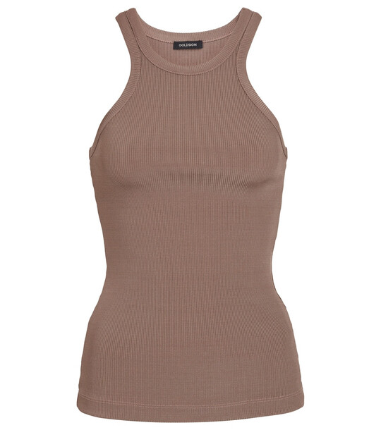 Goldsign The Laurel ribbed-knit tank top in beige