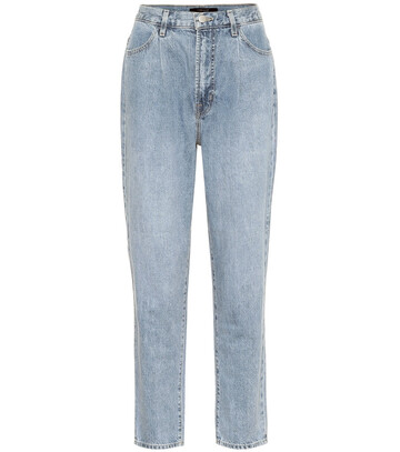 J Brand Peg high-rise cropped jeans in blue