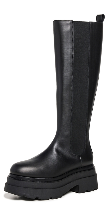 alexander wang carter platform chelsea tall boots black 39.5