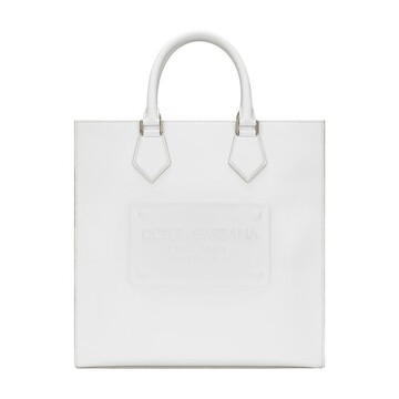 dolce & gabbana calfskin tote bag with raised logo