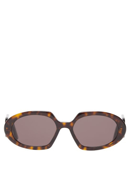 Dior - Diorbobby Oval Tortoiseshell-acetate Sunglasses - Womens - Brown