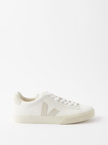 veja - campo leather trainers - mens - white