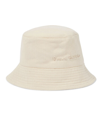 ruslan baginskiy logo cotton canvas bucket hat in white