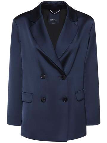 's max mara ovest satin double breasted blazer in blue