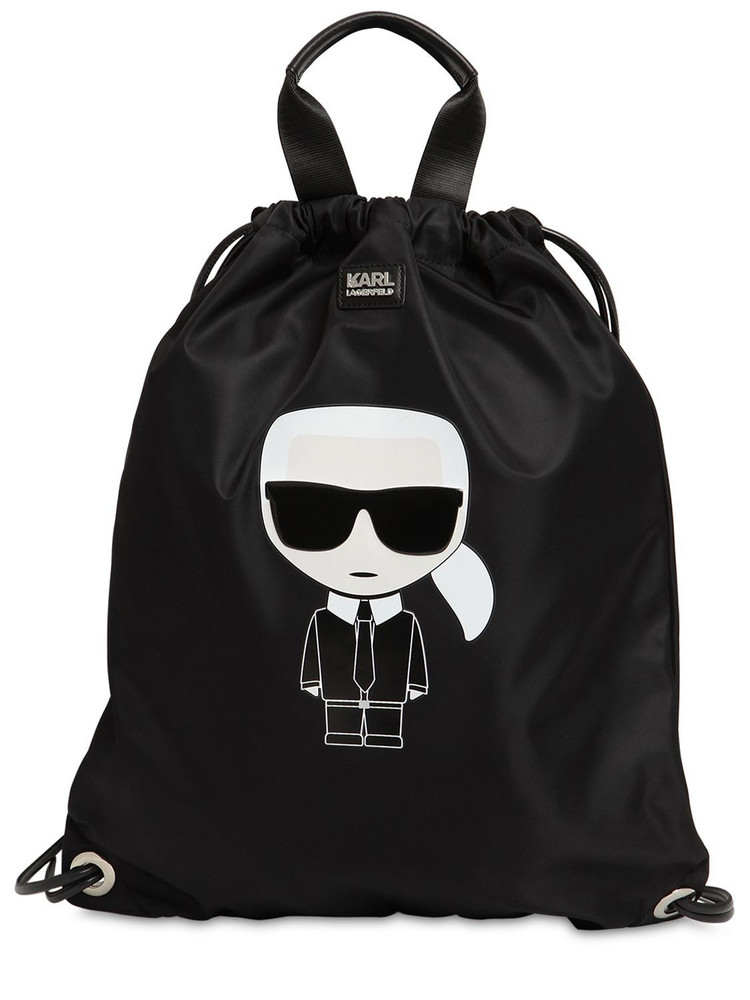 Karl Lagerfeld Embellished Leather Shoulder Bag in black - Wheretoget