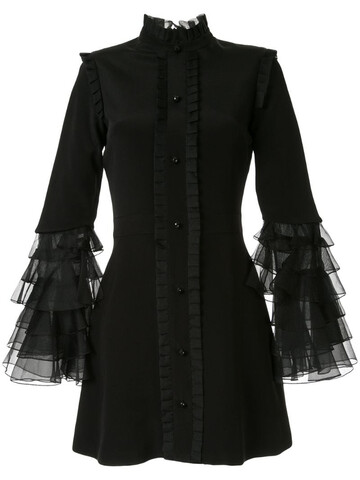macgraw sincerity ruffle sleeve dress in black