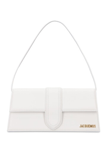 jacquemus le bambino long leather shoulder bag in white