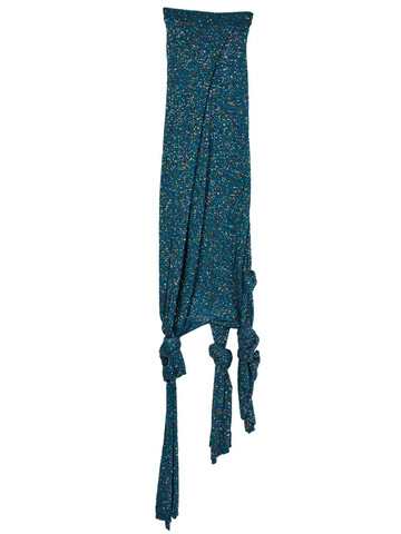 LOEWE Sequined Knit Jersey Long Skirt W/ Knot in blue / multi