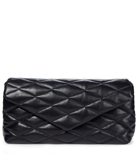 Saint Laurent Sade Puffer quilted leather clutch in black