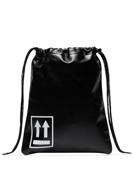Off-White small drawstring pouch bag in black