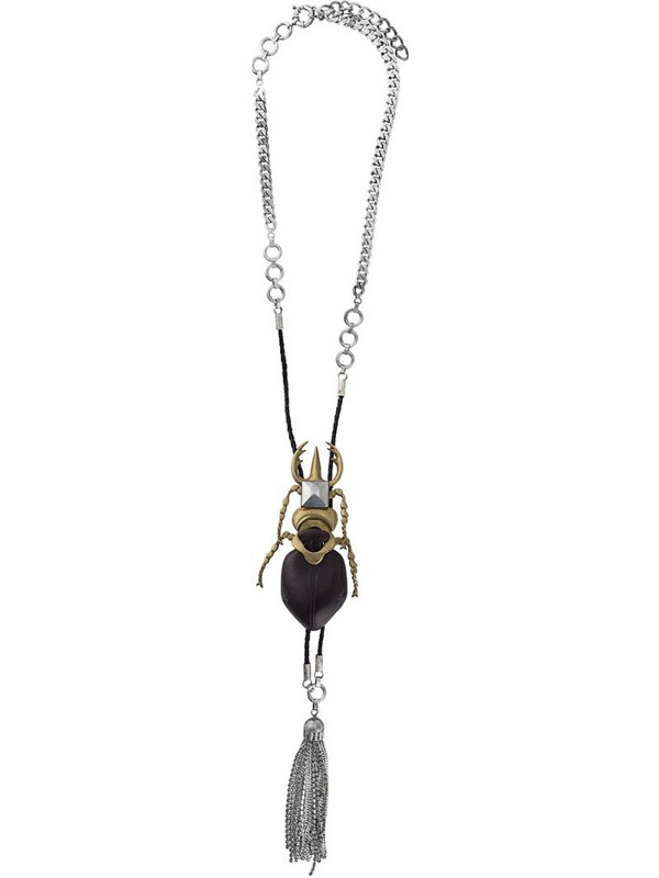 Gianfranco Ferré Pre-Owned 2000s oversized beetle long necklace in brown