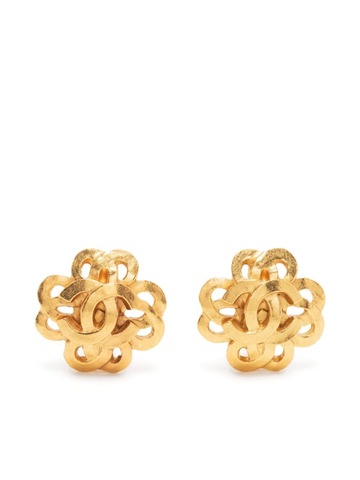 chanel pre-owned cc clip-on earrings - gold