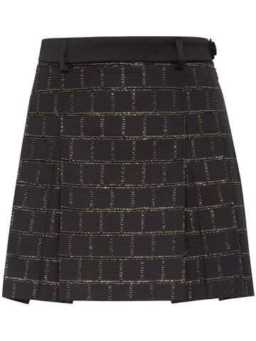 philipp plein sartorial pleated jacquard miniskirt - black