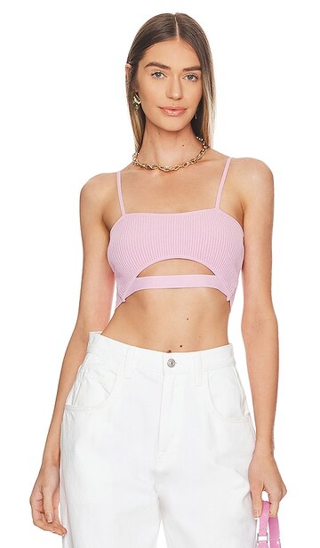 lovers and friends vivi bra knit top in lavender in lilac