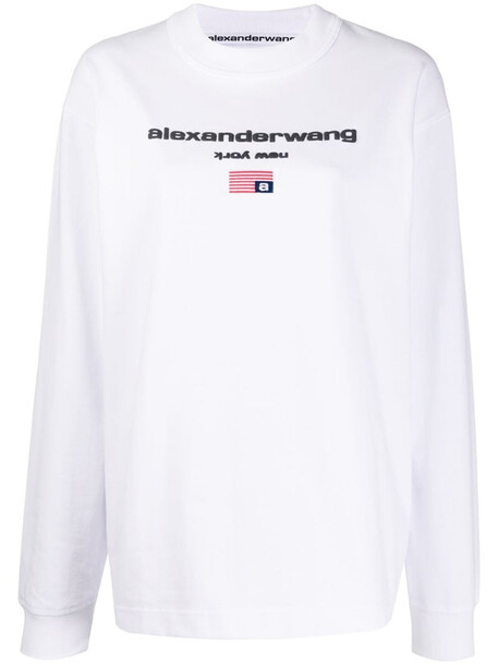 Alexander Wang oversized logo sweatshirt in white