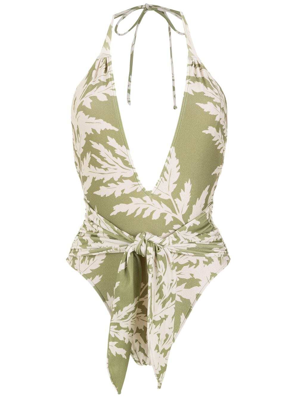 Adriana Degreas leaf-print swimsuit - Green